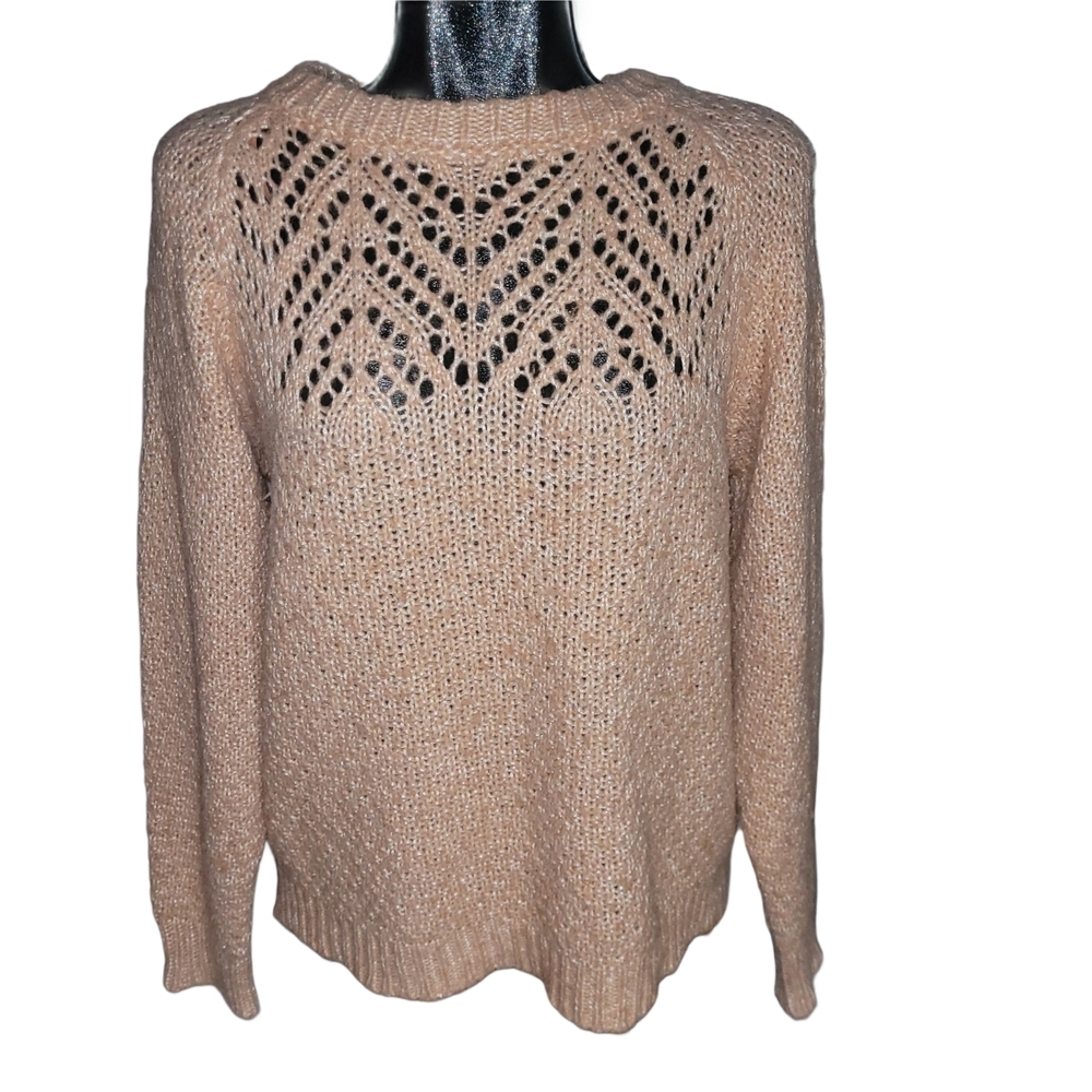 Cocogio Peach Wool Blend Made In Italy Knit Sweater Size M
